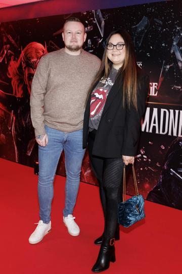 Chris Gernon and Grace Mongey pictured at a special preview screening of Marvel Studios Doctor Strange in the Multiverse of Madness at Cineworld Dublin. Picture Andres Poveda