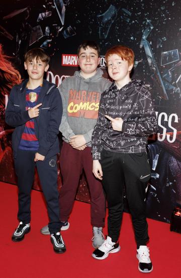 Felix Keogh, Conor Boyle and Harry Nolan pictured at a special preview screening of Marvel Studios Doctor Strange in the Multiverse of Madness at Cineworld Dublin. Picture Andres Poveda