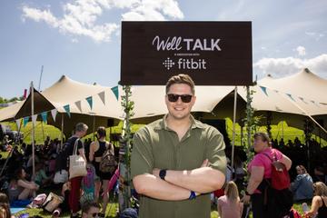 Pictured at the Fitbit WellTalk Area at Wellfest was Dr Alex George. 
Pic: Naoise Culhane