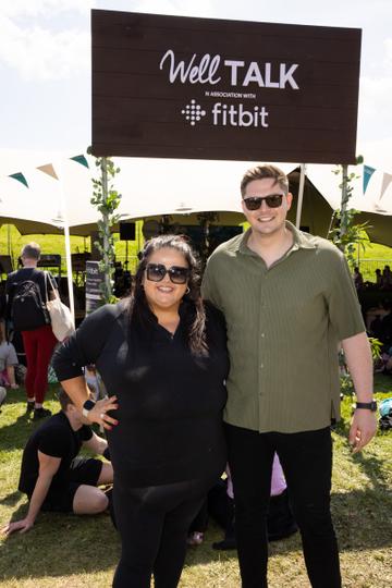 Pictured at the Fitbit WellTalk Area at Wellfest was Trisha Lewis and Dr Alex George. 
Pic: Naoise Culhane