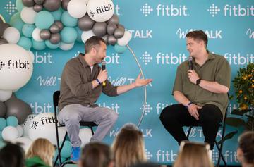 Pictured at the Fitbit WellTalk Area at Wellfest was from left Keit Walsh and Dr Alex George. Pic: Naoise Culhane