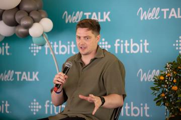 Pictured at the Fitbit WellTalk Area at Wellfest was Dr Alex George. 
Pic: Naoise Culhane