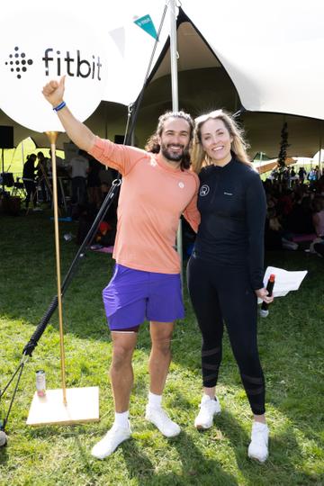 Pictured at the Fitbit WellTalk Area at Wellfest was from left Joe Wicks and Kathryn Thomas. 
Pic: Naoise Culhane