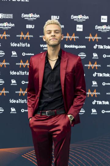 Germany’s Malik Harris pictured on the Turquoise Carpet in Turin for the Eurovision Song Contest 2022 Opening Ceremony at the Venaria Reale. Picture Andres Poveda