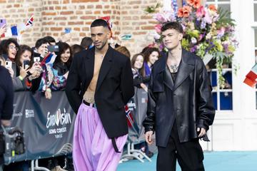 Mahmood & Blanco 
pictured on the Turquoise Carpet in Turin for the Eurovision Song Contest 2022 Opening Ceremony at the Venaria Reale. Picture Andres Poveda