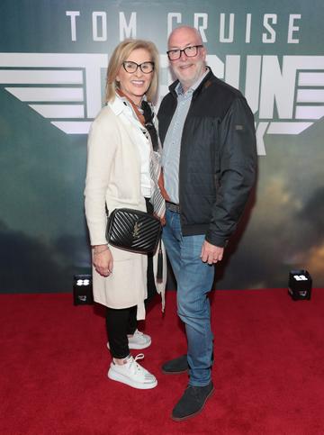 Susan Jackson and Damien Jackson pictured at the Irish Premiere of Top Gun Maverick at Cineworld IMAX ,Dublin.
Pic Brian McEvoy
