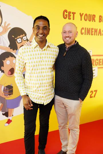 Clint Drieberg and David Mitchel pictured at a special preview screening of The Bob's Burgers Movie at the Light House Cinema Dublin. Picture Andres Poveda