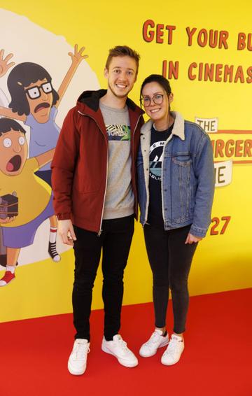 Daniel Lhotellier and Sarah Cardoso pictured at a special preview screening of The Bob's Burgers Movie at the Light House Cinema Dublin. Picture Andres Poveda