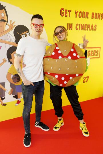Dean Foley and Ciara Spaine pictured at a special preview screening of The Bob's Burgers Movie at the Light House Cinema Dublin. Picture Andres Poveda