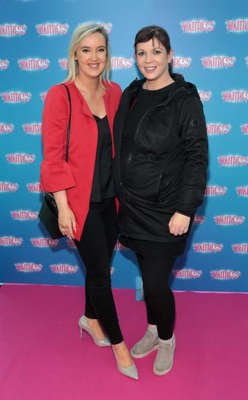 Maria Bergin and Aishling Conway at the opening night of the smash hit musical Waitress at the Bord Gais Energy Theatre, Dublin.
Pic Brian McEvoy