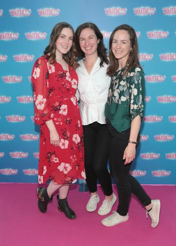 Hannah Picasso, Marnie Reid and Shannon Walsh at the opening night of the smash hit musical Waitress at the Bord Gais Energy Theatre, Dublin.
Pic Brian McEvoy