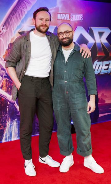 Adam Hurley and Conor Merriman pictured at the special preview screening of Thor: Love and Thunder. Picture Andres Poveda