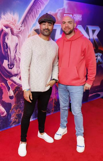 Luke Thomas and Dave Treacy pictured at the special screening of Thor: Love and Thunder. Picture Andres Poveda