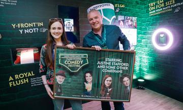 Justine Stafford and Paddy Power at the Paddy Power Comedy Festival. 
Photo By Ray Keogh