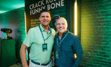 Niall Quinn and Paddy Power at the Paddy Power Comedy Festival. 
Photo By Ray Keogh