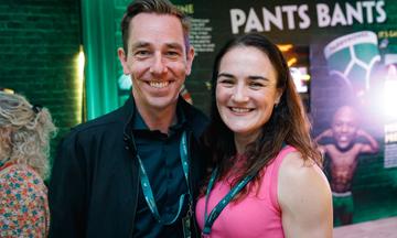 Ryan Tubridy and Kellie Harrington at the Paddy Power Comedy Festival. 
Photo By Ray Keogh