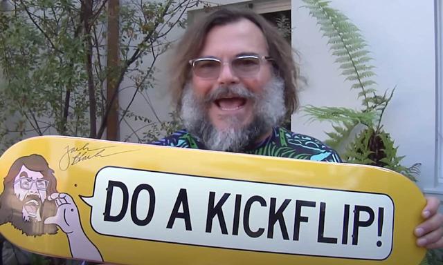 Jack Black Driving Around LA Telling Skateboarders To Do A