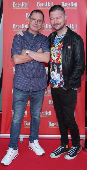 Vinny Osbourne and Fergal Darcy pictured at the opening night of the smash hit musical  Bat Out of Hell at the  Bord Gáis Energy Theatre,Dublin.
Picture Brian McEvoy
