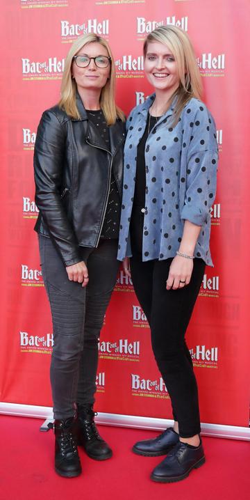 Emma McMenamy and Elaine Doyle pictured at the opening night of the smash hit musical  Bat Out of Hell at the  Bord Gáis Energy Theatre,Dublin.Picture Brian McEvoy PhotographyNo repro fee for one use