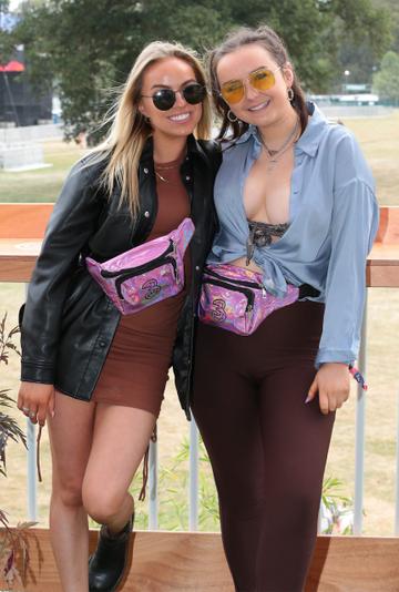 Kaitlin Chandler and Elizabeth Hurley pictured as festival-goers celebrate the launch of 3 All For Music at the 3Charge &amp; Chill area at Electric Picnic. Over the festival weekend, 3Charge &amp; Chill is providing fans with the perfect place  to chill out and take a quick break between catching their favourite artists on the exclusive Sky Deck.
Pic: Brian McEvoy 