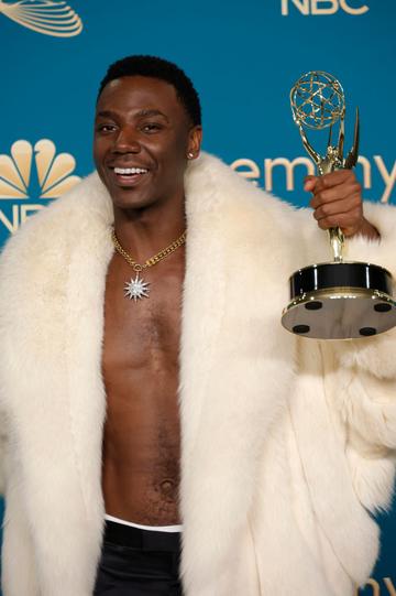 Jerrod Carmichael, winner of the Outstanding Writing for a Variety Special award for 'Jerrod Carmichael: Rothaniel,' poses in the press room during the 74th Primetime Emmys at Microsoft Theater on September 12, 2022 in Los Angeles, California. (Photo by Frazer Harrison/Getty Images)