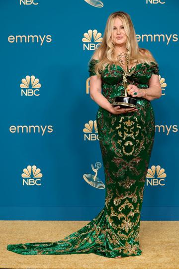 Jennifer Coolidge, winner of the Outstanding Supporting Actress in a Limited or Anthology Series or Movie award for ‘The White Lotus,’ poses in the press room during the 74th Primetime Emmys at Microsoft Theater on September 12, 2022 in Los Angeles, California. (Photo by Frazer Harrison/Getty Images)