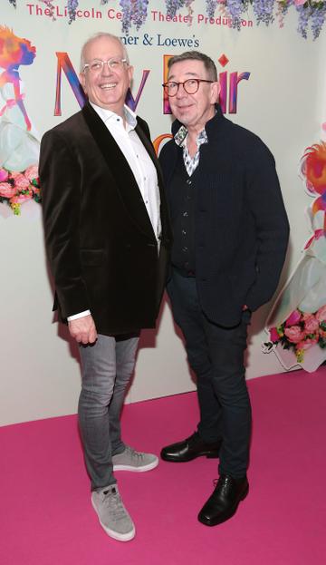 Rory Cowan and Robert Doggett at the opening night of 'My Fair Lady' at the Bord Gais Energy Theatre,Dublin.
Picture Brian McEvoy