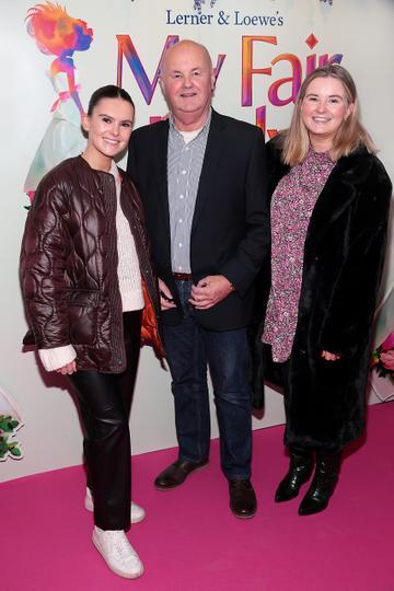 Vanessa Frawley,Gerard Frawley and Fiona Frawley at the opening night of 'My Fair Lady' at the Bord Gais Energy Theatre,Dublin.
Picture Brian McEvoy