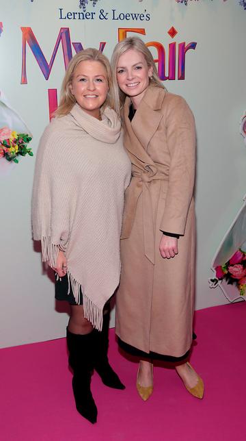 Lisa Fitzgerald and Orla Tobin at the opening night of 'My Fair Lady' at the Bord Gais Energy Theatre,Dublin.
Picture Brian McEvoy