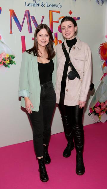 Tara Walsh and Dani Smith at the opening night of 'My Fair Lady' at the Bord Gais Energy Theatre,Dublin.
Picture Brian McEvoy
