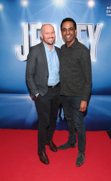 David Mitchell and Clint Drieberg pictured at the opening night of the musical Jersey Boys at the Bord Gais Energy Theatre, Dublin.
Picture Brian McEvoy