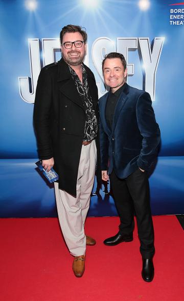Brendan Scully and Sean Montague pictured at the opening night of the musical Jersey Boys at the Bord Gais Energy Theatre, Dublin.
Picture Brian McEvoy