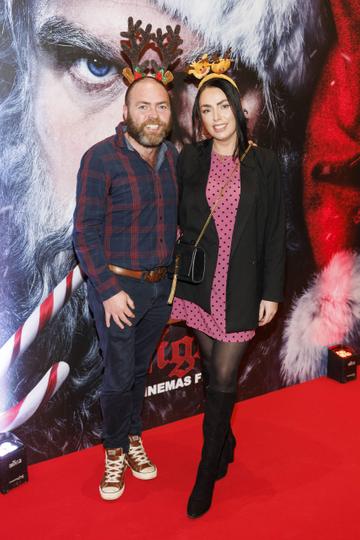 Ciaran Sutton and Eileen Sutton pictured at a special preview screening of Violent Night at Odeon Point Square, Dublin. Violent Night starring David Harbour is in cinemas from this Friday December 2nd. Picture Andres Poveda