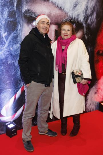 Alan O'Loughlin and Audrey O'Dwyer pictured at a special preview screening of Violent Night at Odeon Point Square, Dublin. Violent Night starring David Harbour is in cinemas from this Friday December 2nd. Picture Andres Poveda