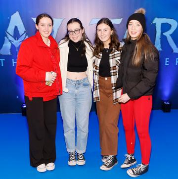 Eva O'Donohue, Sarah McGrath, Darcy Devlin and Isabellla O'Donoghue at the Irish Premiere Screening of Avatar The Way of Water in Cineworld IMAX 3D Dublin-photo Kieran Harnett
no repro fee
