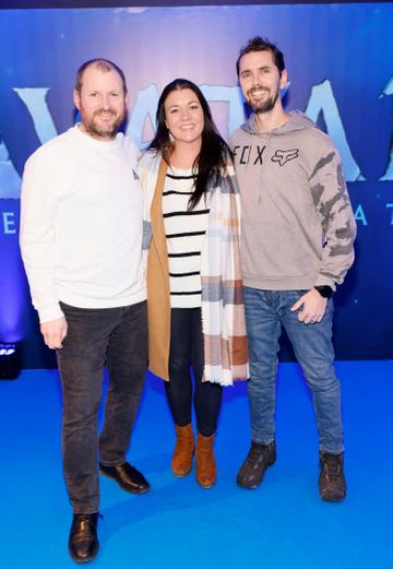Martin O'Grady, Clayton and Kerry MacKenzie at the Irish Premiere Screening of Avatar The Way of Water in Cineworld IMAX 3D Dublin-photo Kieran Harnett
no repro fee