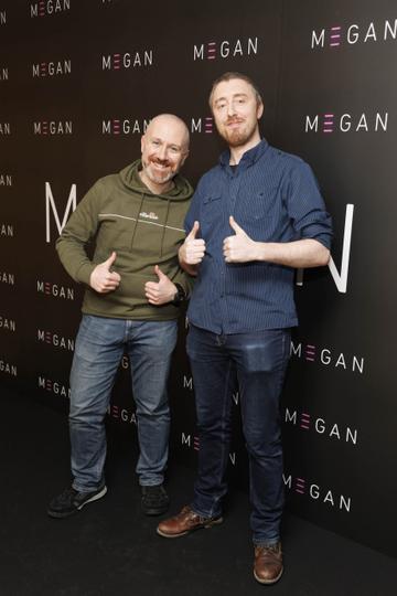 Ronan Power and James Kane pictured at a special preview screening of M3GAN at Dublin’s Light House Cinema. M3GAN is in cinemas nationwide from today, January 13th. Picture Andres Poveda