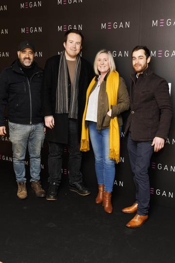 Salvadore Chaves, Cathal Byron, Michelle Corcoran and Denis Bourbon pictured at a special preview screening of M3GAN at Dublin’s Light House Cinema. M3GAN is in cinemas nationwide from today, January 13th. Picture Andres Poveda