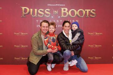 Rob MacNaughton and Glenda Gilson with son's  Bobby and Danny pictured at a special preview screening of PUSS IN BOOTS: THE LAST WISH at Movies @ The Square. PUSS IN BOOTS: THE LAST WISH is in cinemas nationwide from February 3rd. Picture Andres Poveda 