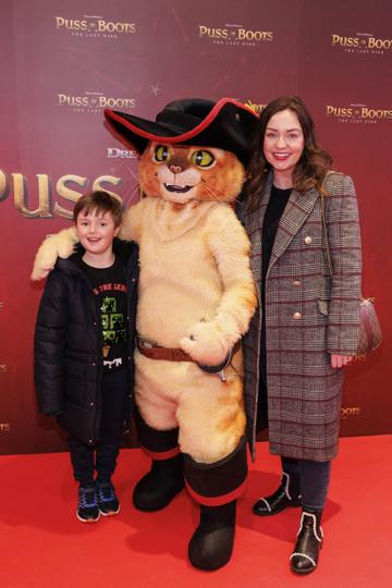Cooper Jones (9) and Ellen Jones pictured at a special preview screening of PUSS IN BOOTS: THE LAST WISH at Movies @ The Square. PUSS IN BOOTS: THE LAST WISH is in cinemas nationwide from February 3rd. Picture Andres Poveda 