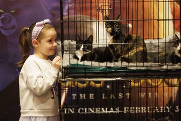 Elena Cid-Torres (5) from Saggart pictured with ISPCA kittens at a special preview screening of PUSS IN BOOTS: THE LAST WISH at Movies @ The Square. PUSS IN BOOTS: THE LAST WISH is in cinemas nationwide from February 3rd.  The ISPCA was delighted to attend with some adorable rescue cats in their care, currently looking for loving new homes.  For adoption information, visit www.ispca.ie.  Picture Andres Poveda 