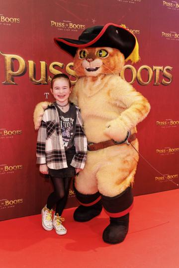 Ida Nolan (8) from Clontarf pictured at a special preview screening of PUSS IN BOOTS: THE LAST WISH at Movies @ The Square. PUSS IN BOOTS: THE LAST WISH is in cinemas nationwide from February 3rd. Picture Andres Poveda 
