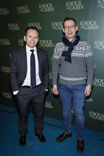 Peter McElwee and Ian Mulvaney pictured at a special preview screening of M. Night Shyamalan’s KNOCK AT THE CABIN at Rathmines Omniplex. KNOCK AT THE CABIN is in cinemas nationwide from this Friday February 3rd. Picture Andres Poveda **No Repro Fee**