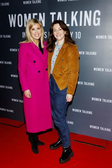 Jenny Buckley and Roisin McBrinn pictured at a special Irish Film & Television Academy screening of Oscar nominated WOMEN TALKING at The Irish Film Institute, Dublin. WOMEN TALKING is in cinemas nationwide from Friday February 10th. Picture Andres Poveda
