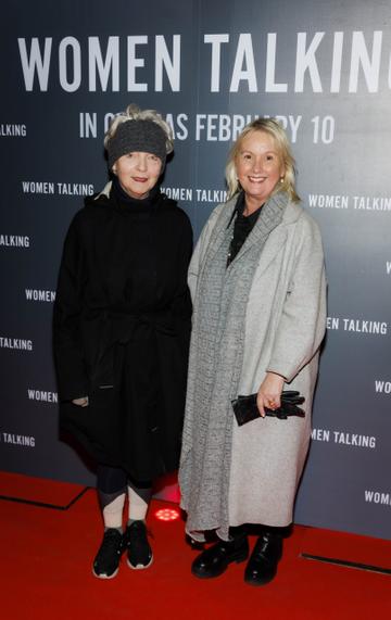 Deirdre McQuillan and Jane McDonnell pictured at a special Irish Film & Television Academy screening of Oscar nominated WOMEN TALKING at The Irish Film Institute, Dublin. WOMEN TALKING is in cinemas nationwide from Friday February 10th. Picture Andres Poveda