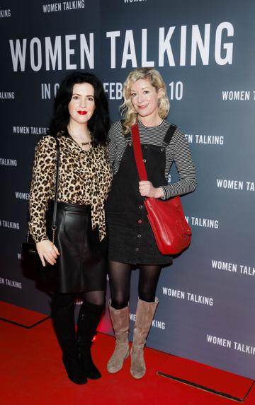 Deirdre Reynolds and Erin McCafferty pictured at a special Irish Film & Television Academy screening of Oscar nominated WOMEN TALKING at The Irish Film Institute, Dublin. WOMEN TALKING is in cinemas nationwide from Friday February 10th. Picture Andres Poveda