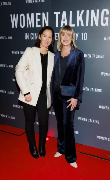 Olivia Butler and Carol Collins pictured at a special Irish Film & Television Academy screening of Oscar nominated WOMEN TALKING at The Irish Film Institute, Dublin. WOMEN TALKING is in cinemas nationwide from Friday February 10th. Picture Andres Poveda