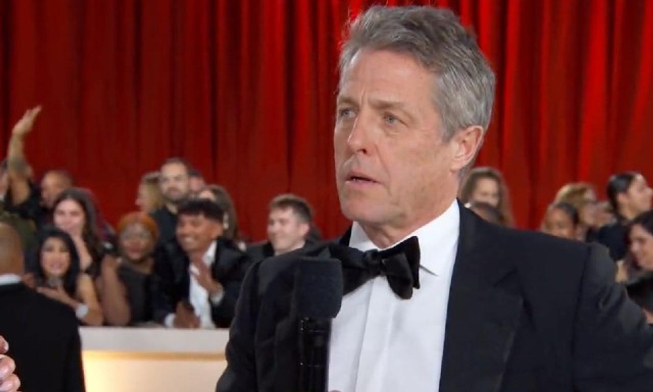 Hugh Grant's painfully awkward preOscars interview has gone viral