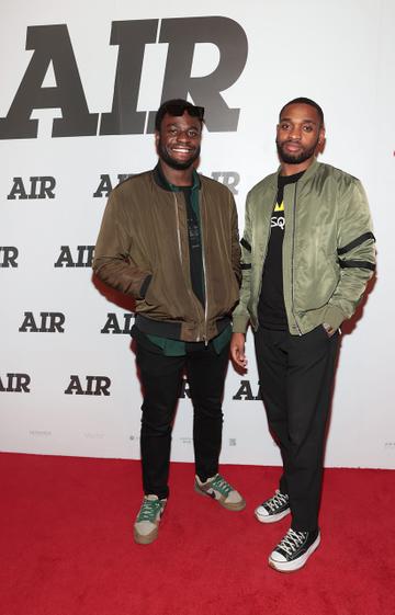 Femi Bankole and Joseph Bayo pictured at the premiere of the film Air at the Stella in Rathmines,Dublin.
Pic Brian McEvoy