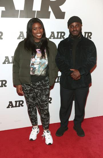 Christine Adedeji and Beckley Adedeji pictured at the premiere of the film Air at the Stella in Rathmines,Dublin.
Pic Brian McEvoy